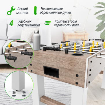Игровой стол UNIX Line Футбол - Кикер (125х61 см) Grey Wood - 6